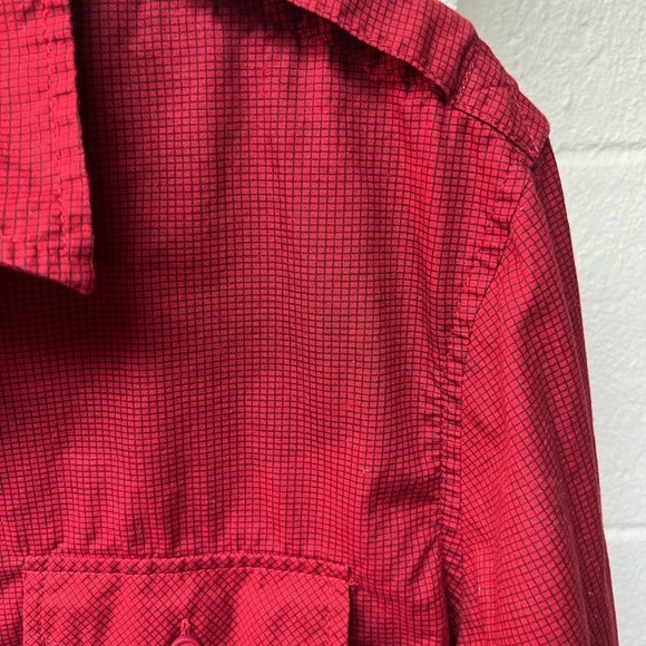 Black Brand Red Checkered Slim Fit Shirt Large - Picture 2 of 5